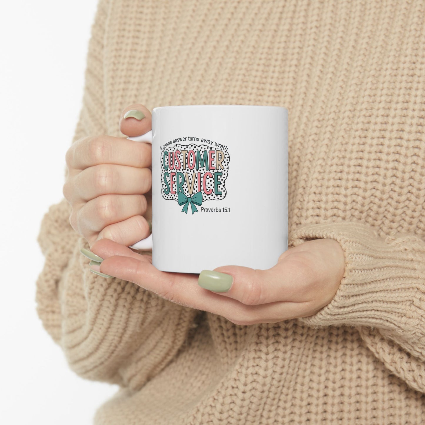 Customer Service Proverbs 15:1 Mug