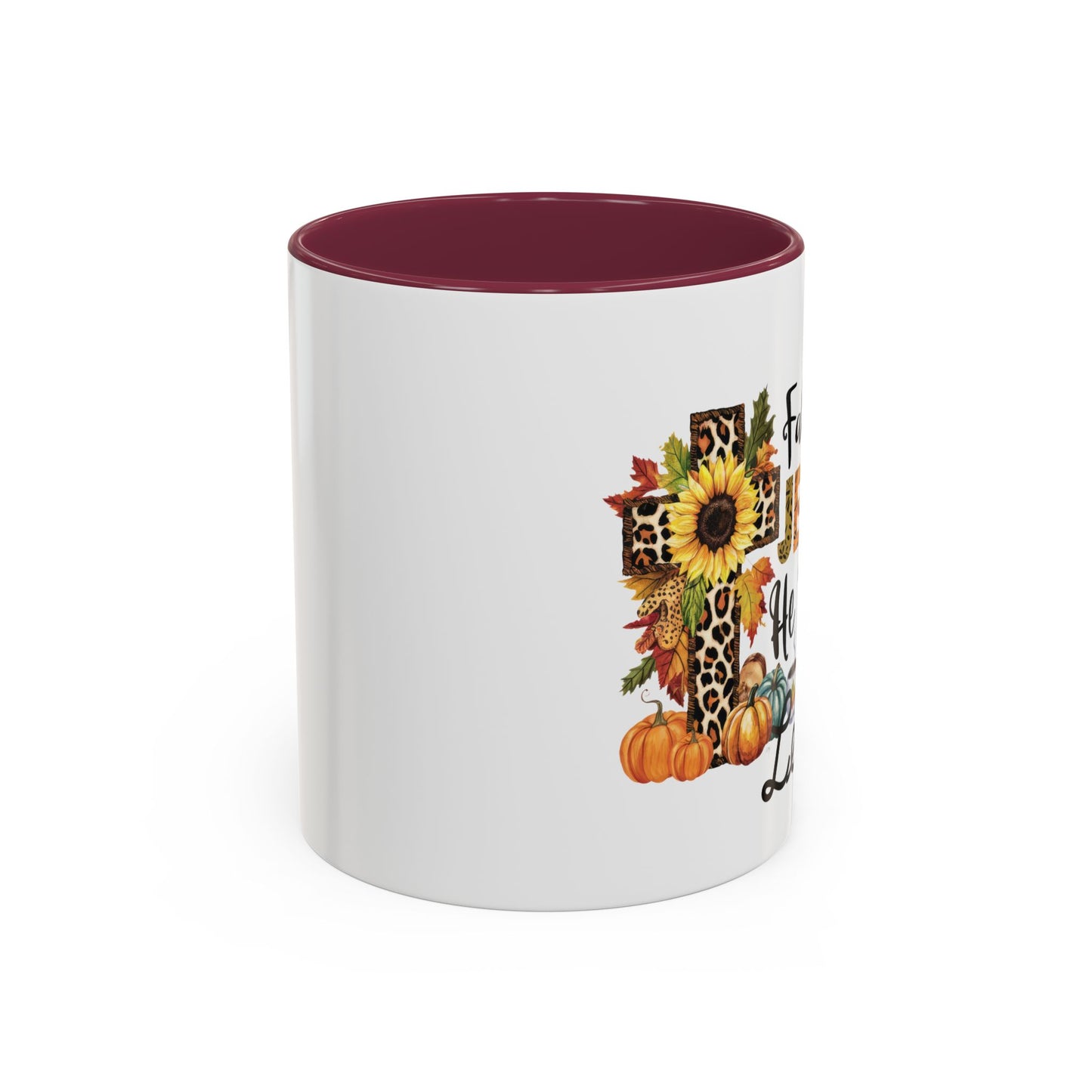 Fall for Jesus, He Never Leaves Mug