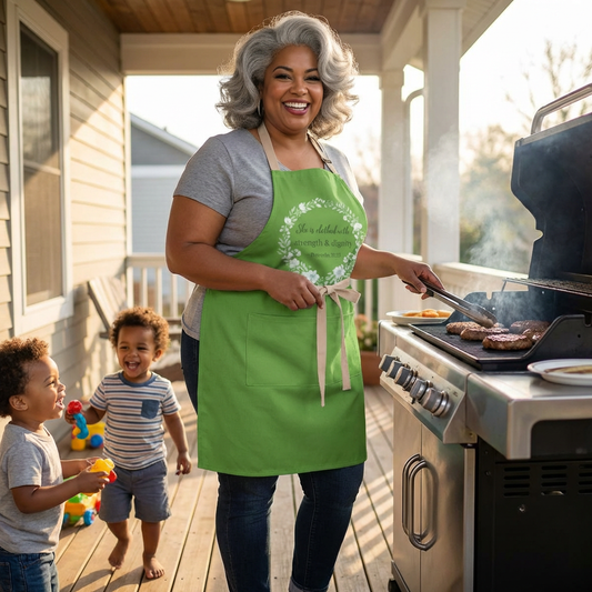 Clothed in Strength & Dignity Proverbs 31:25 Faith Apron